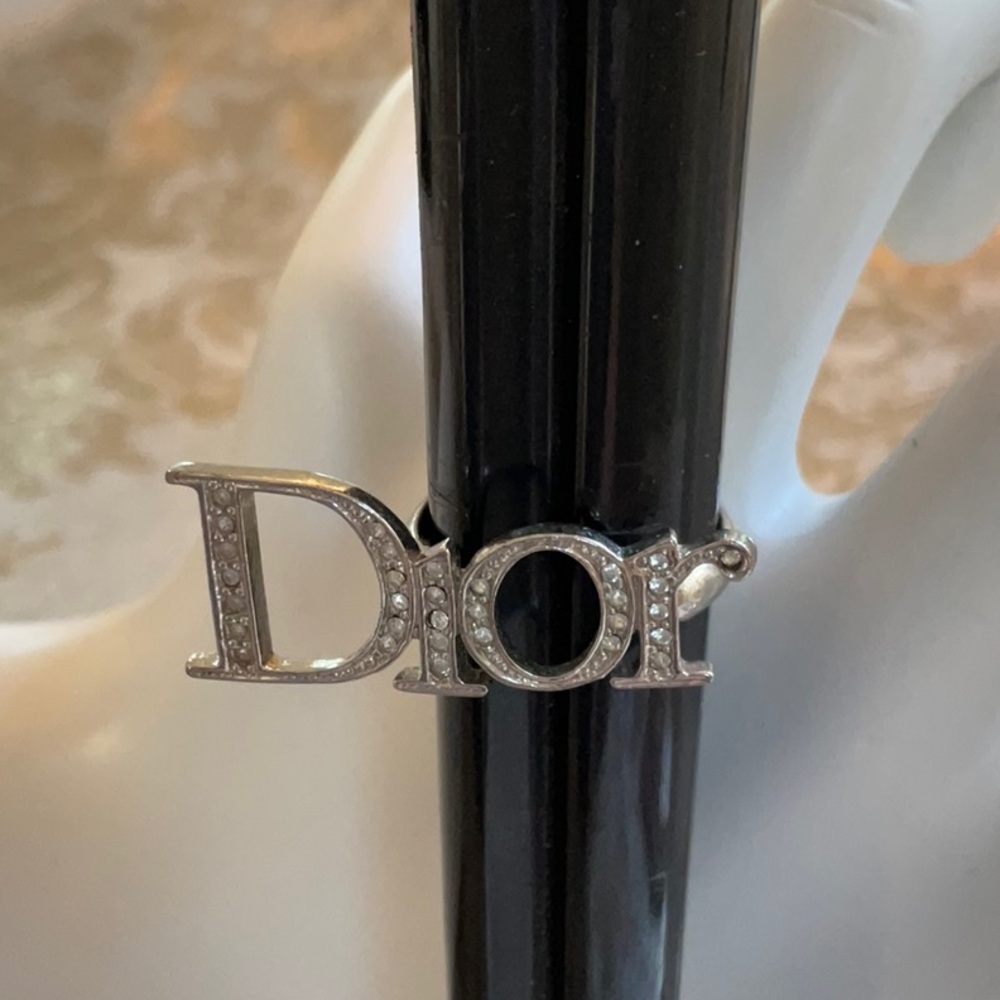 Vintage Dior Y2K Spelled Out Ring, Silver tone, 100% Authentic